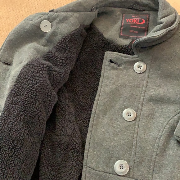 Charcoal coat with button on hood - Picture 3 of 3